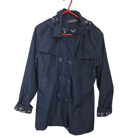Suzy Shier Navy Trench Coat size XL - Picture 1 of 7